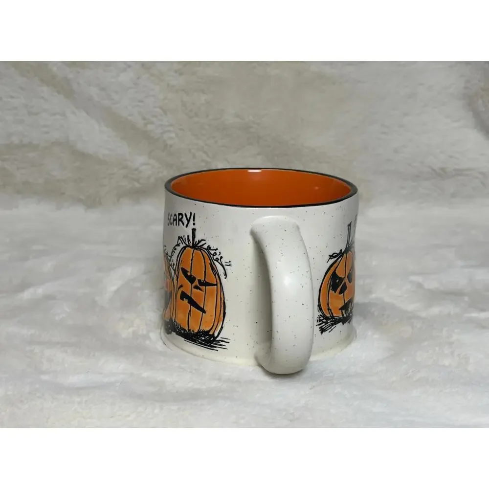 Eli & Anna Halloween Pumpkin Mug – 17oz “Eek! Scary!” Jack-O’-Lantern Coffee Cup